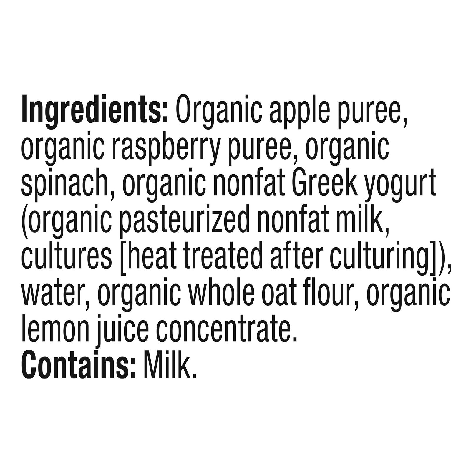 Plum Organics Baby Food - Organic - Raspberry Spinach And Greek Yogurt - Stage 2 - 6 Months And Up - 3.5 .oz - Case Of 6