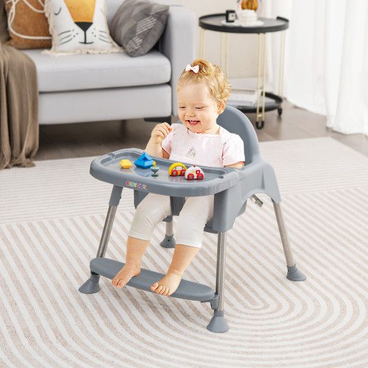 6-in-1 Convertible Baby High Chair with Adjustable Removable Tray